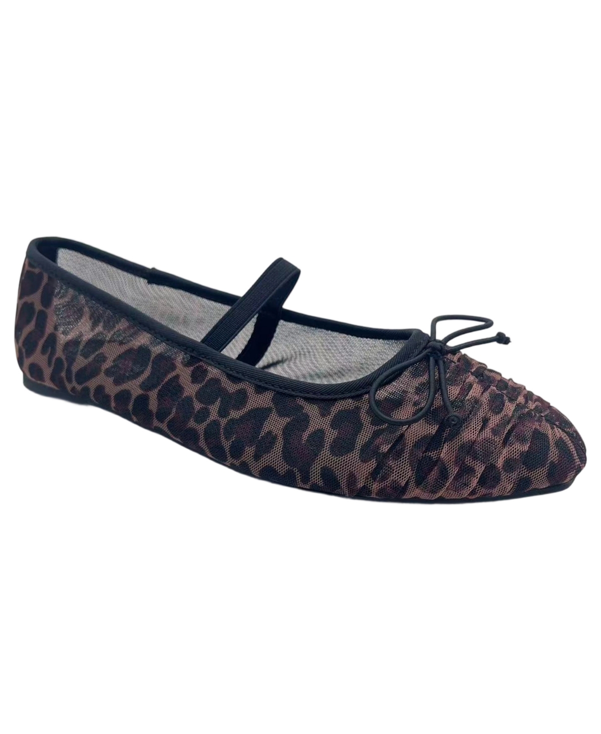 Kenneth Cole Reaction Women's Margie Mesh Mary Jane Ballet Flats - Brown Leopard Mesh