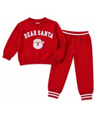 Boys' and Girls' 2T-5T Dear Santa Holiday Long-Sleeve Sweatshirt and Joggers, 2-Piece Set