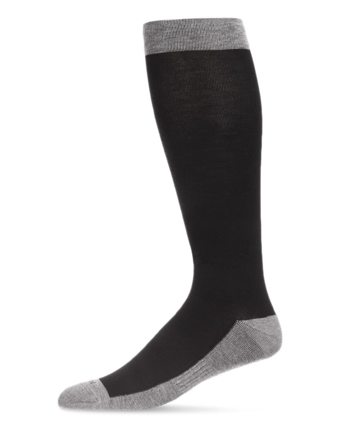 Men's Two-Tone Contrast Bamboo Blend 8-15mmHg Graduated Compression Socks - Black / 10-13