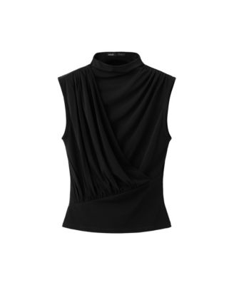 Women's Slim-Fit Chiffon Draped Top