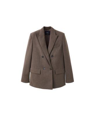 Women's Houndstooth Double-Breasted Blazer