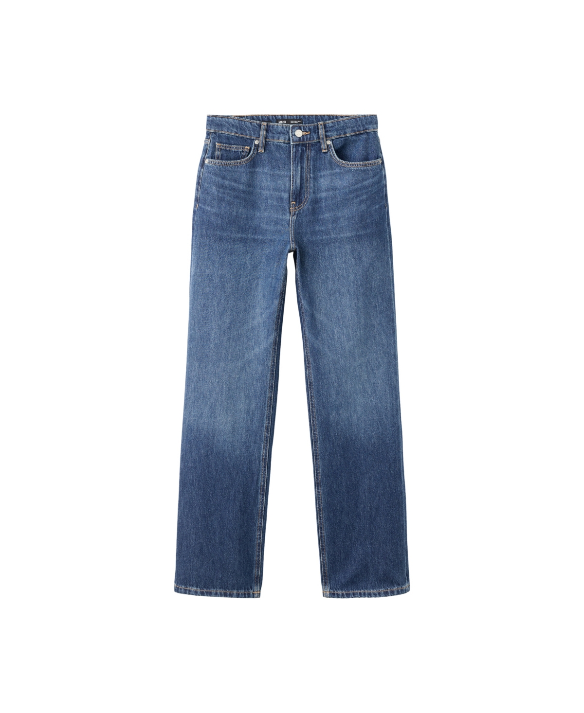 Mango Women's Matilda High-Rise Straight-Leg Jeans - Dark Blue