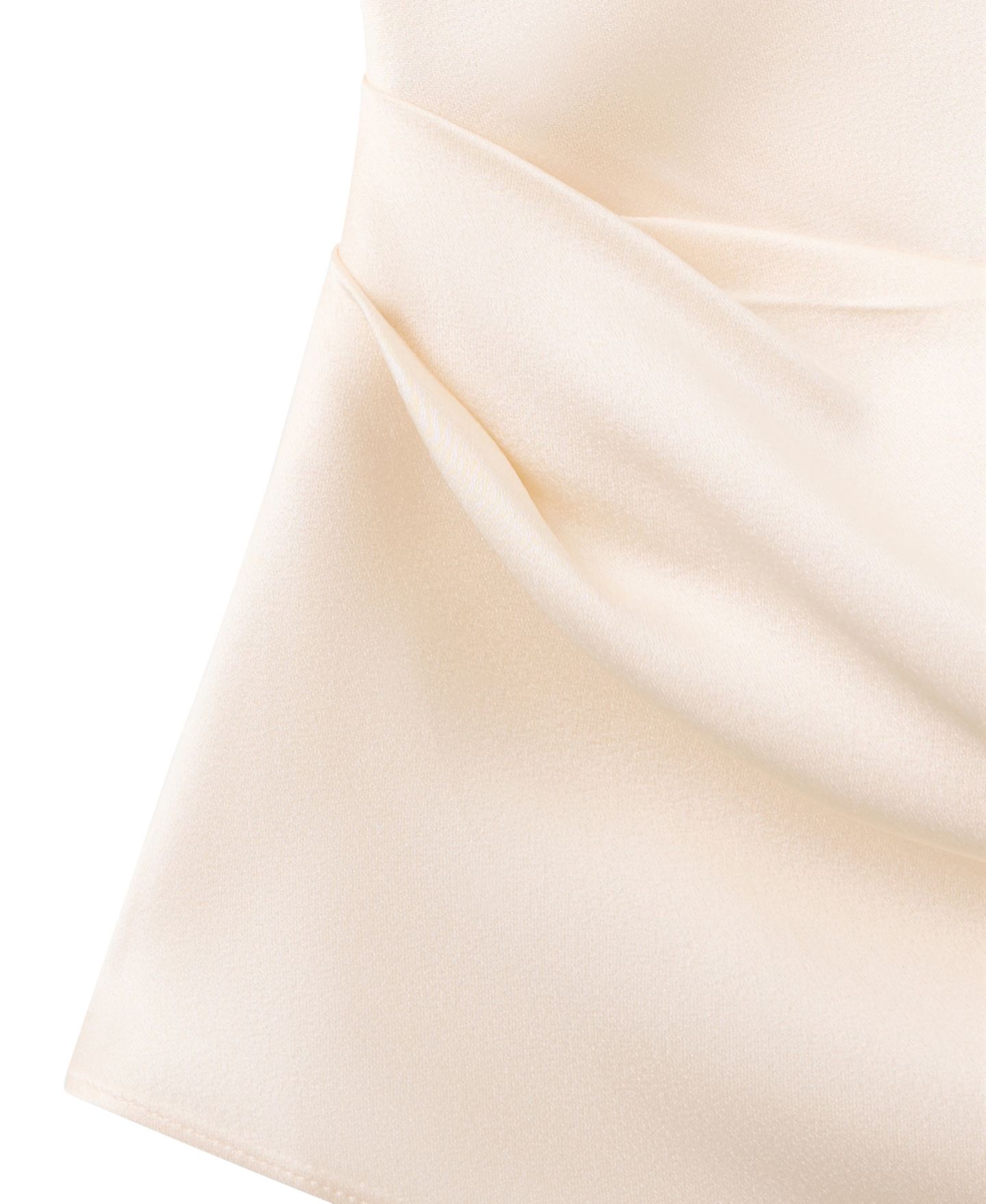Женская блузка Mango One-Shoulder Satin Lace, цвет: Экрю — фото 6