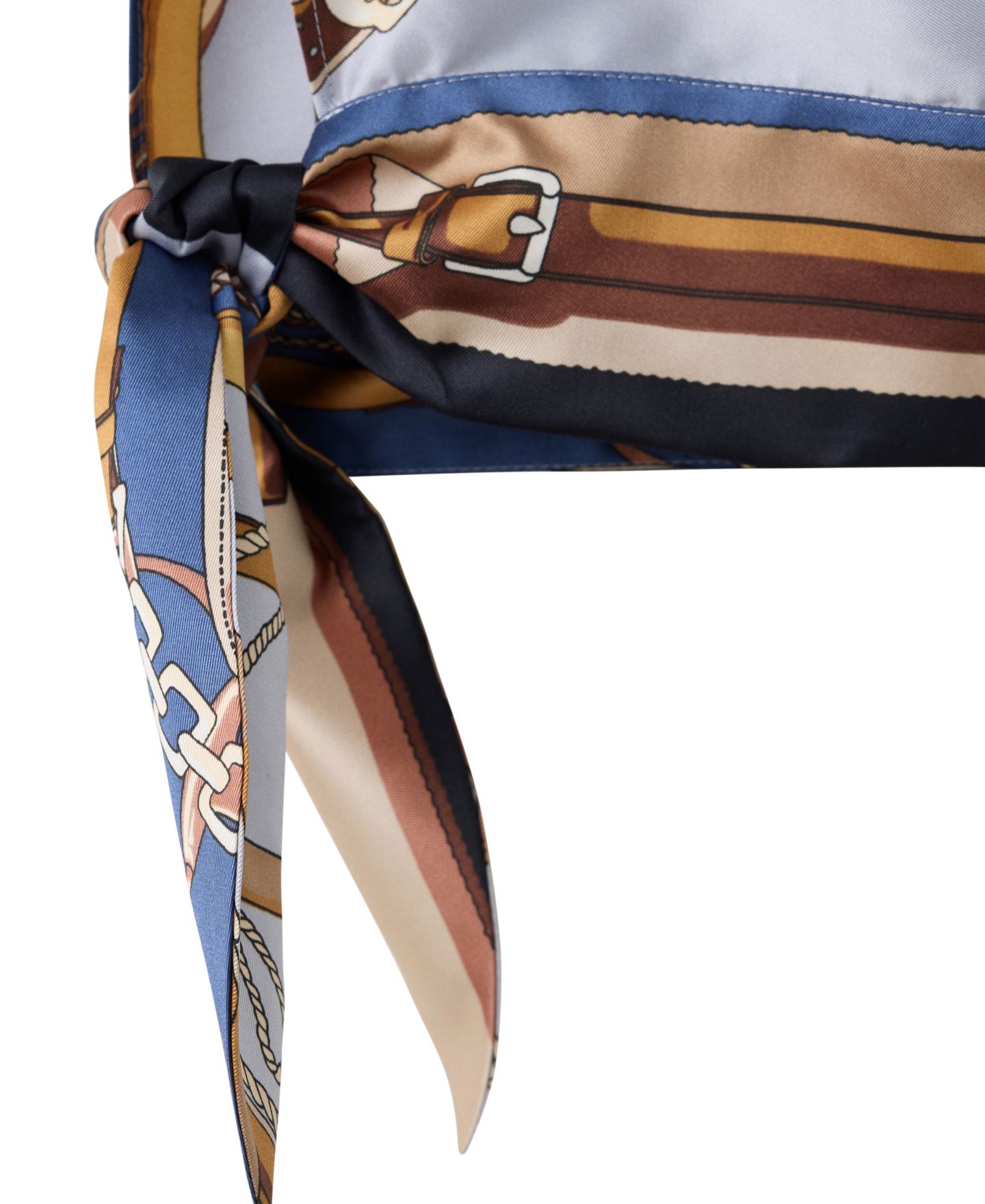 Женская блузка Mango Satin Printed Tie-Front, цвет: Небесно-голубой — фото 7