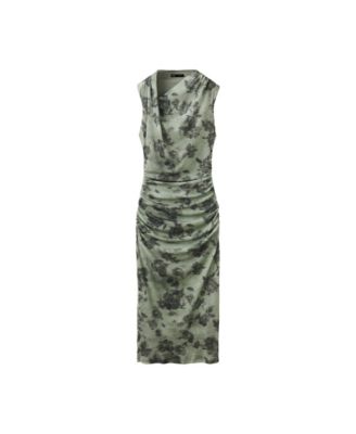 Women's Floral Asymmetric Midi Dress