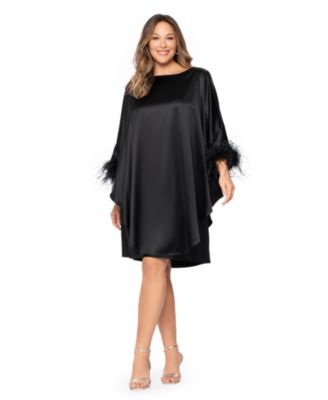 Plus Size Satin Cocktail Shift Dress