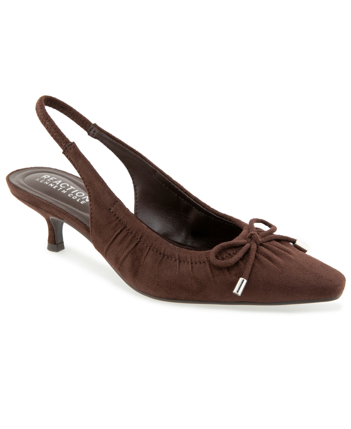 Kenneth Cole Reaction Women's Mango Slingback Pointed Toe Pumps - Chocolate Micro