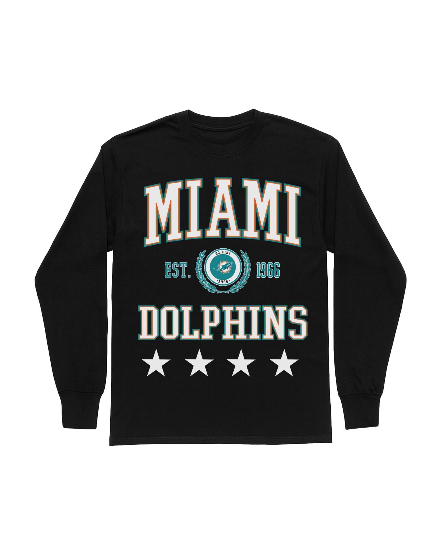 Женская футболка Gameday Couture Black Miami Dolphins Oversized Everyday Star Long-Sleeve — фото 5