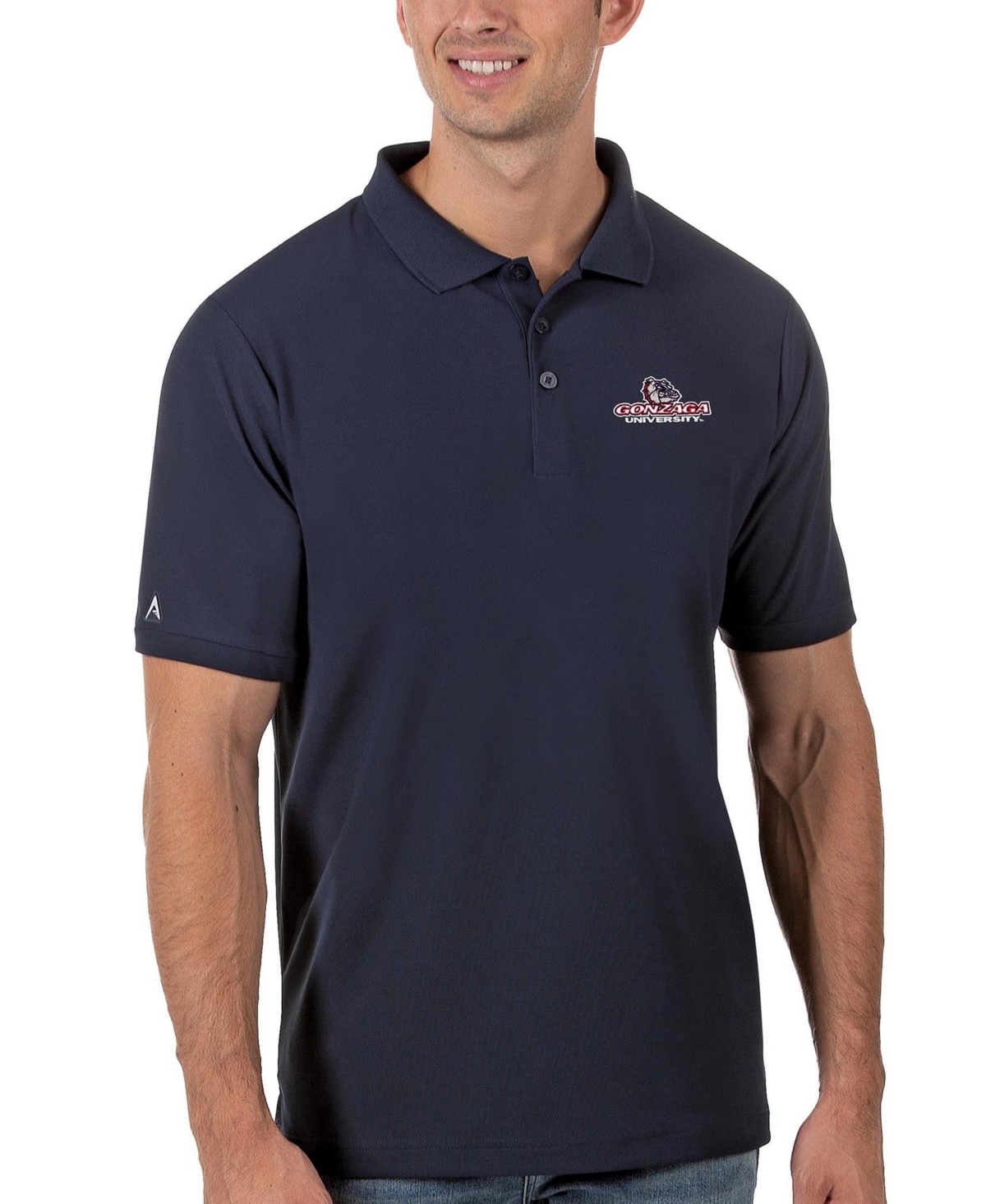 Antigua Men's Navy Gonzaga Bulldogs Legacy Pique Polo Shirt - Navy