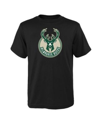 Big Boys' and Girls' Black Milwaukee Bucks Primary Logo T-Shirt