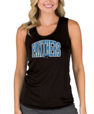 Women's Black Carolina Panthers Marathon Racer Back Tank Top