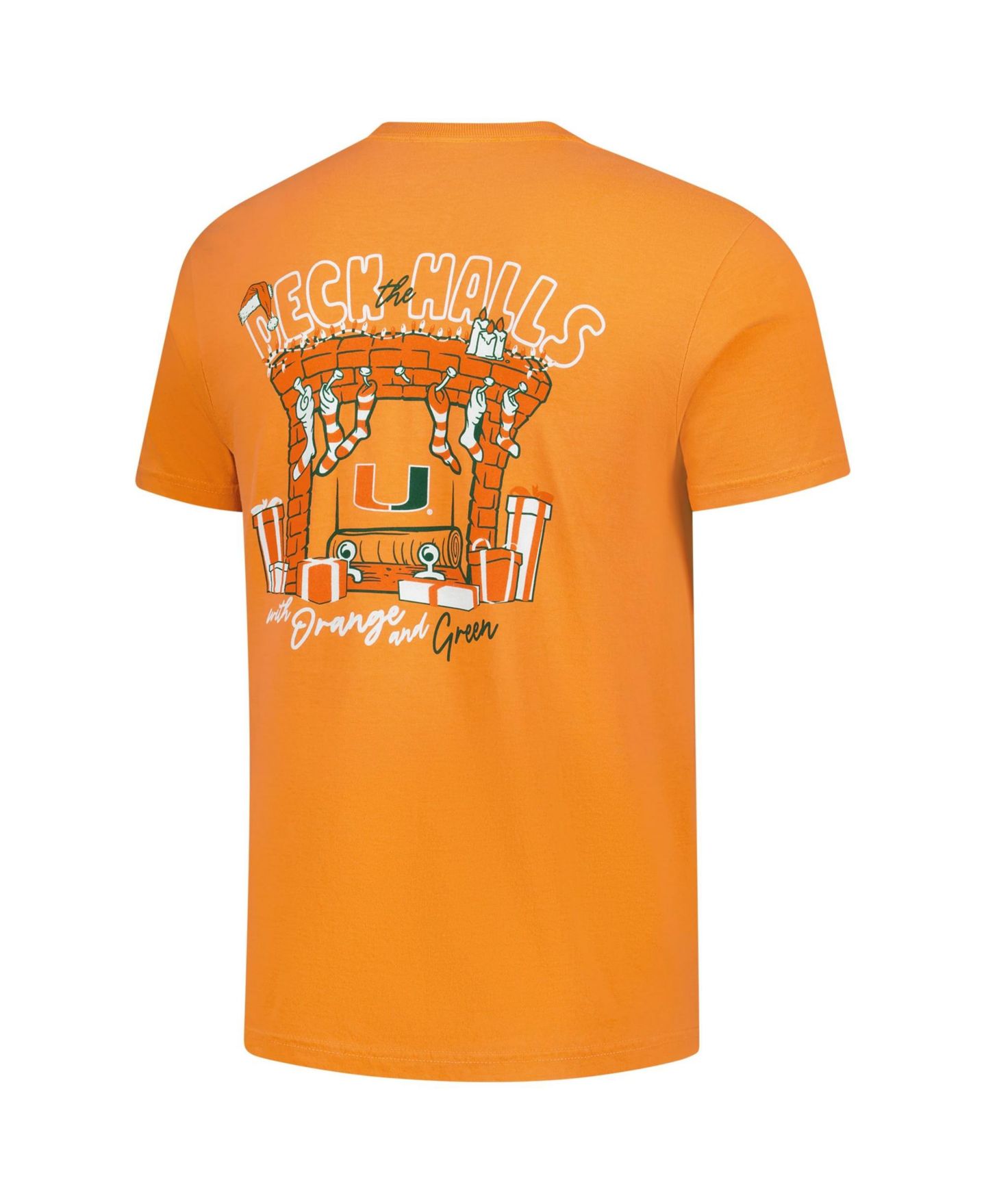 Мужская футболка Image One Orange Miami Hurricanes Deck the Halls Comfort Colors — фото 3