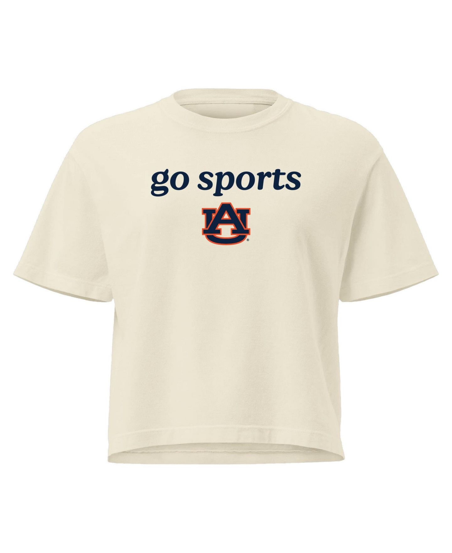 Женская футболка Image One Comfort Colors Cream Auburn Tigers Go Sports Cropped — фото 4