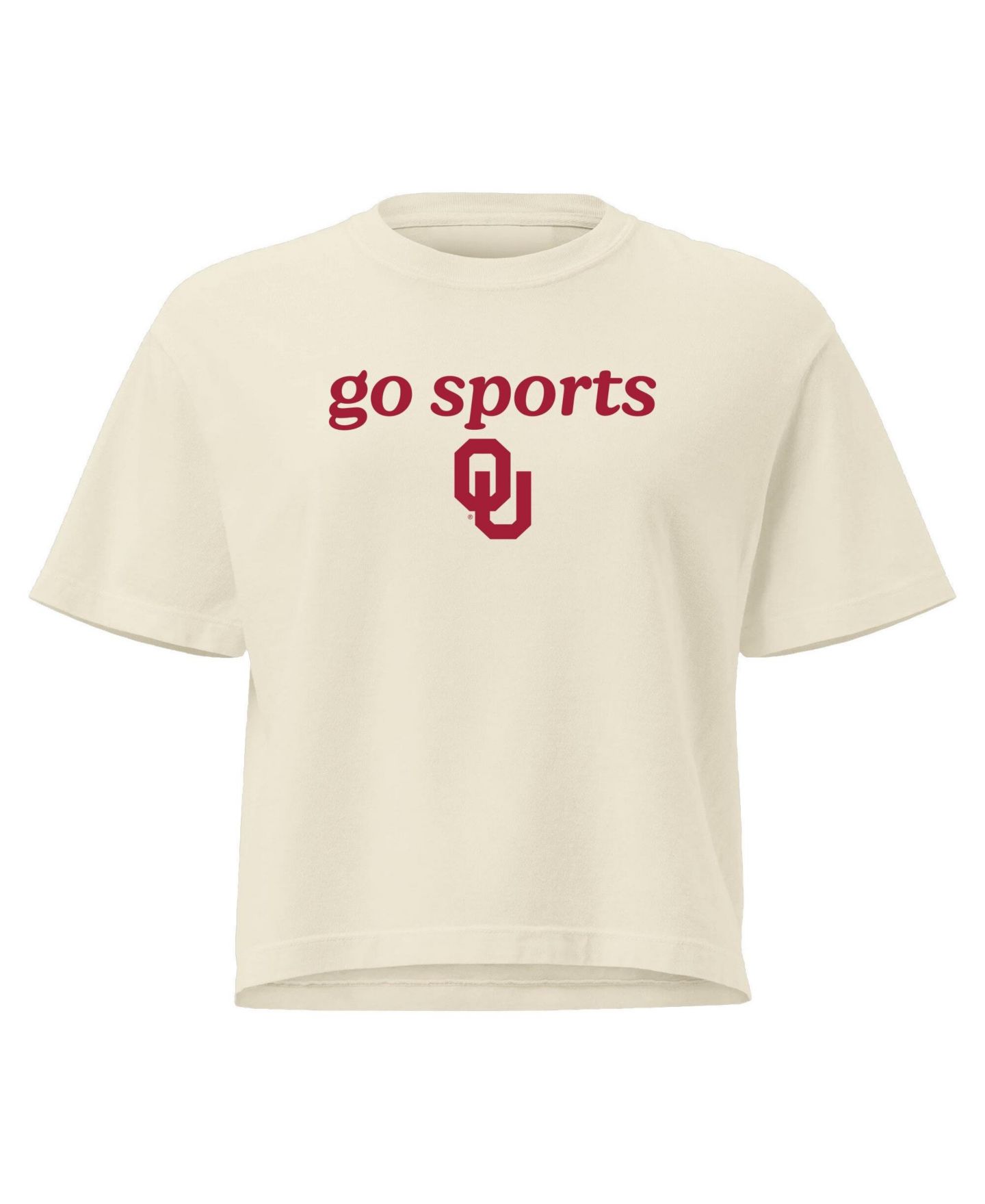 Женская футболка Image One Comfort Colors Cream Oklahoma Sooners Go Sports Cropped — фото 4