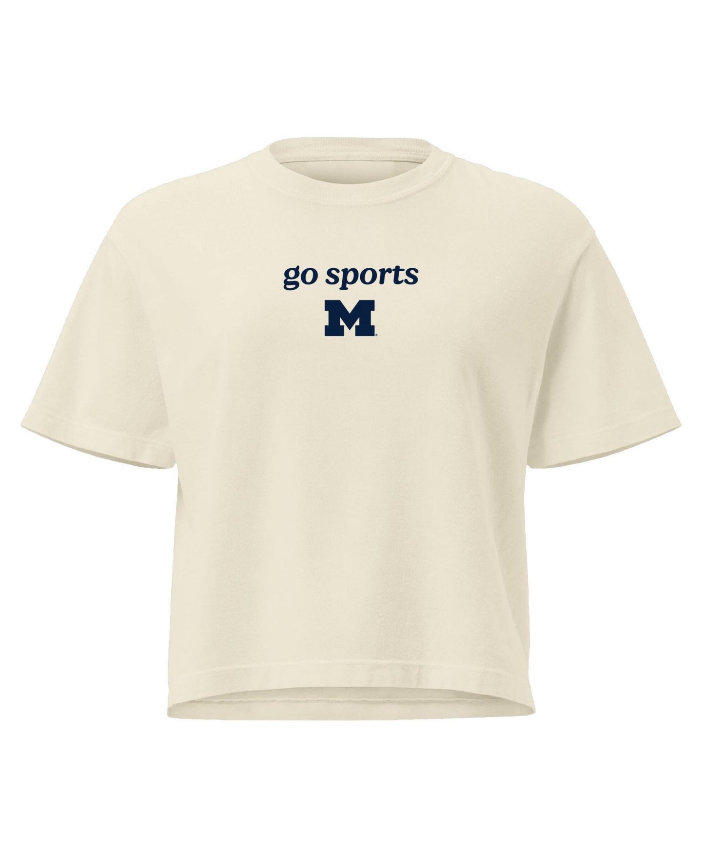 Женская футболка Image One Comfort Colors Cream Michigan Wolverines Go Sports Cropped — фото 2