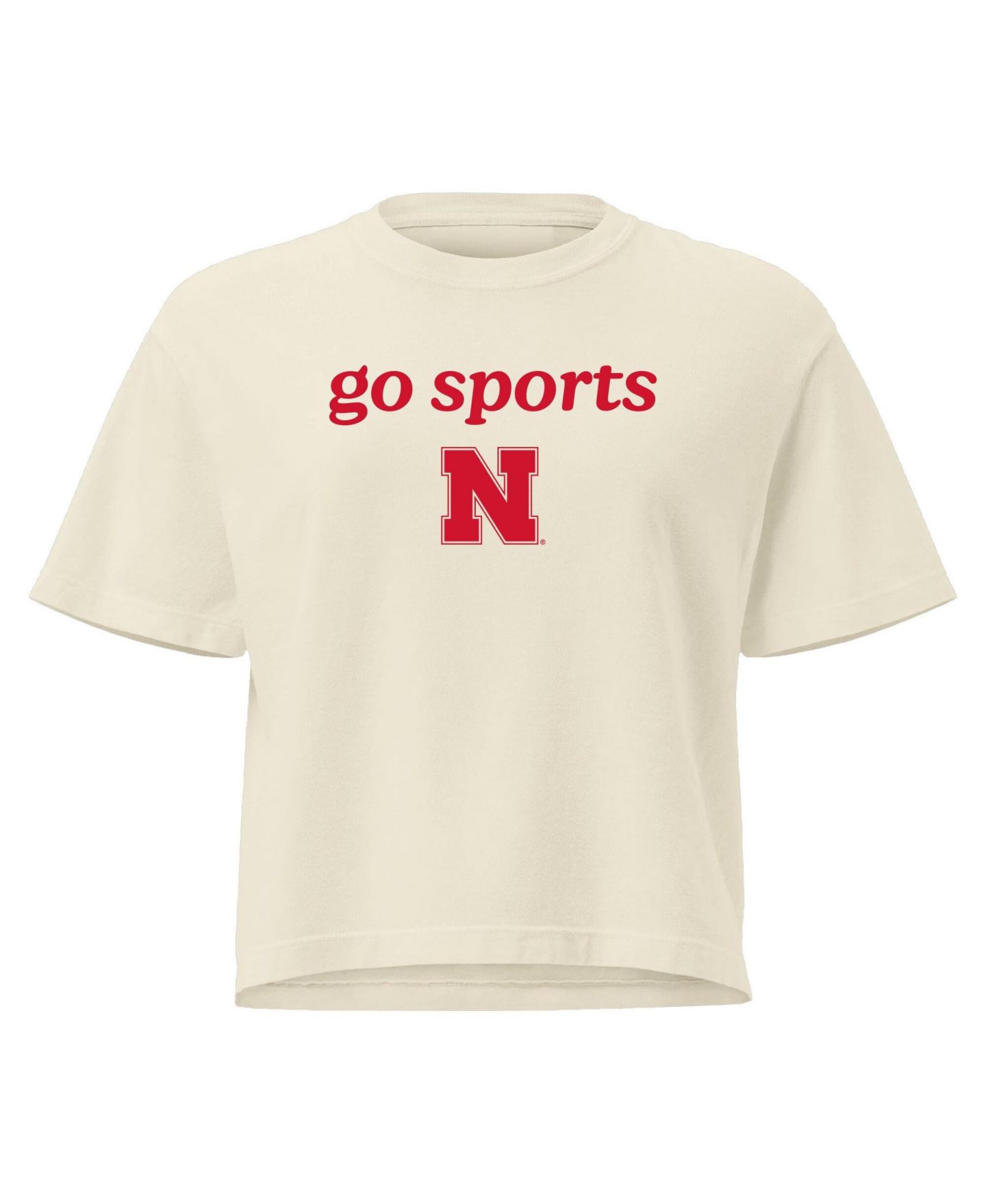Женская футболка Image One Comfort Colors Cream Nebraska Huskers Go Sports Cropped — фото 4