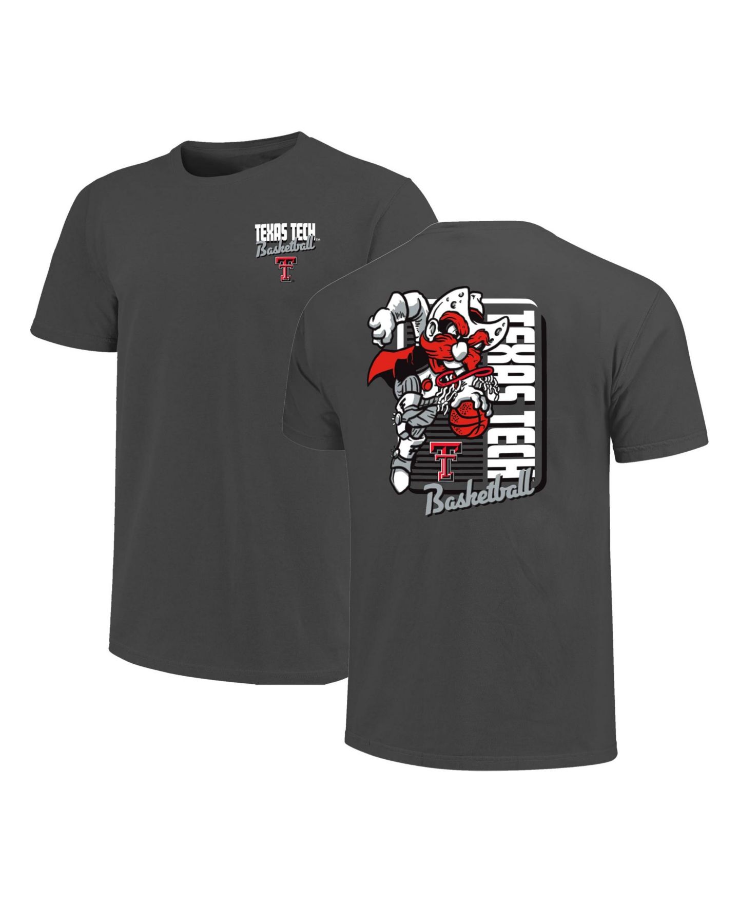 Мужская футболка Image One Charcoal Texas Tech Red Raiders Comfort Colors Mascot Dunk — фото 1