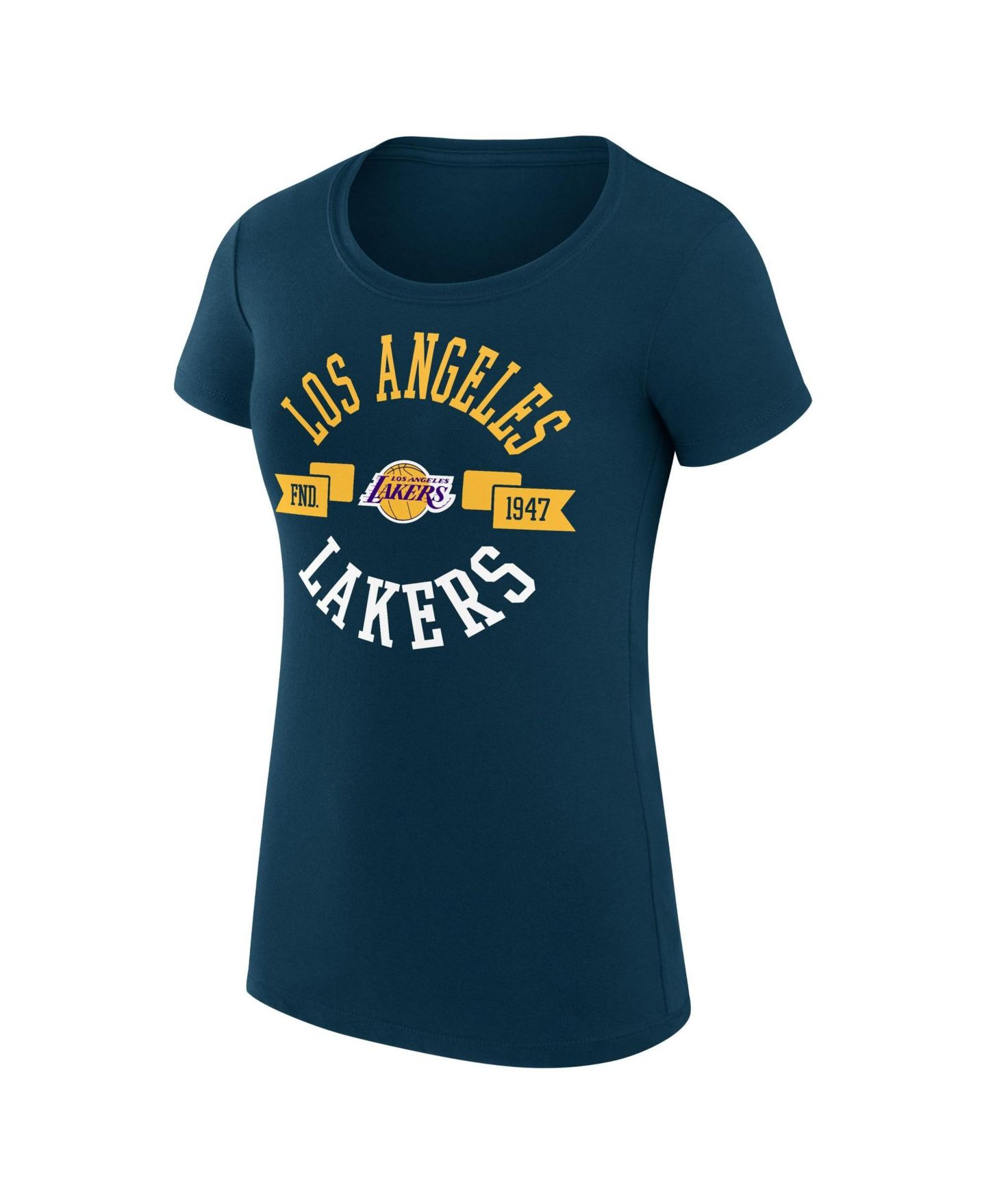 Женская футболка G-III 4Her by Carl Banks Purple Los Angeles Lakers Super-Slim Fit Lightweight Large City Logo — фото 2