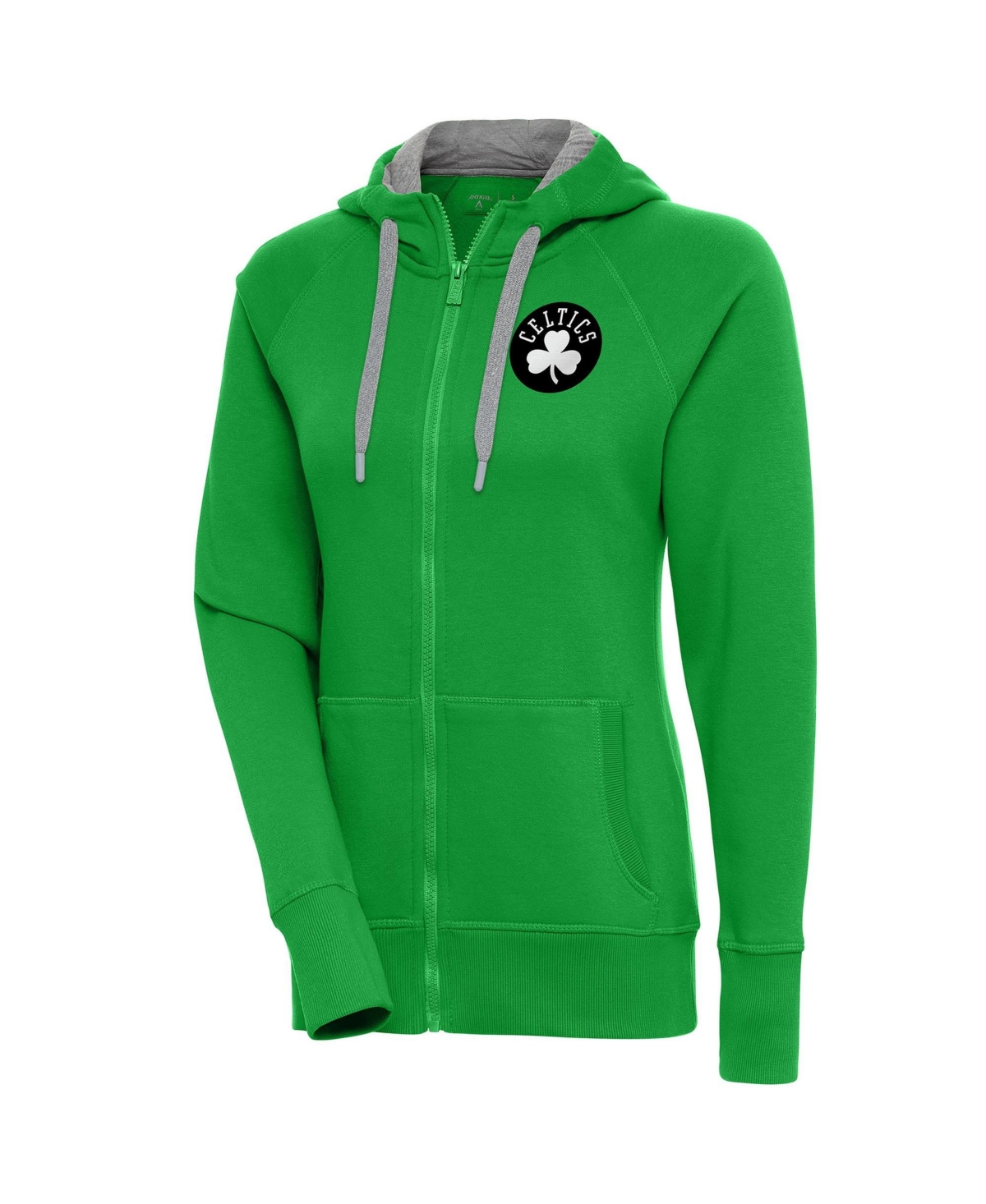 Antigua Women's Kelly Green Boston Celtics Brushed Metallic Victory Full-Zip Hoodie - Kelly Green