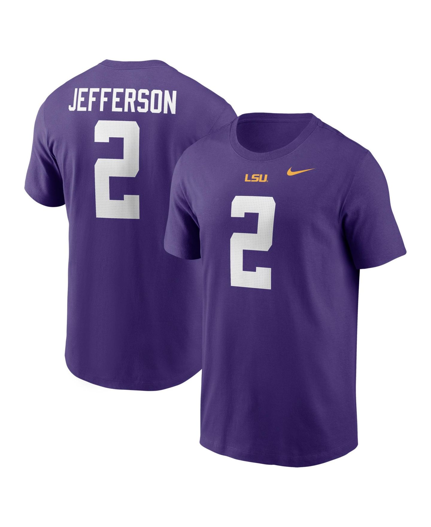 Мужская футболка Nike Justin Jefferson Purple LSU Tigers Name & Number — фото 1