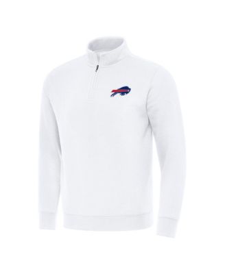 Men's White Buffalo Bills Victory Quarter-Zip Pullover Top