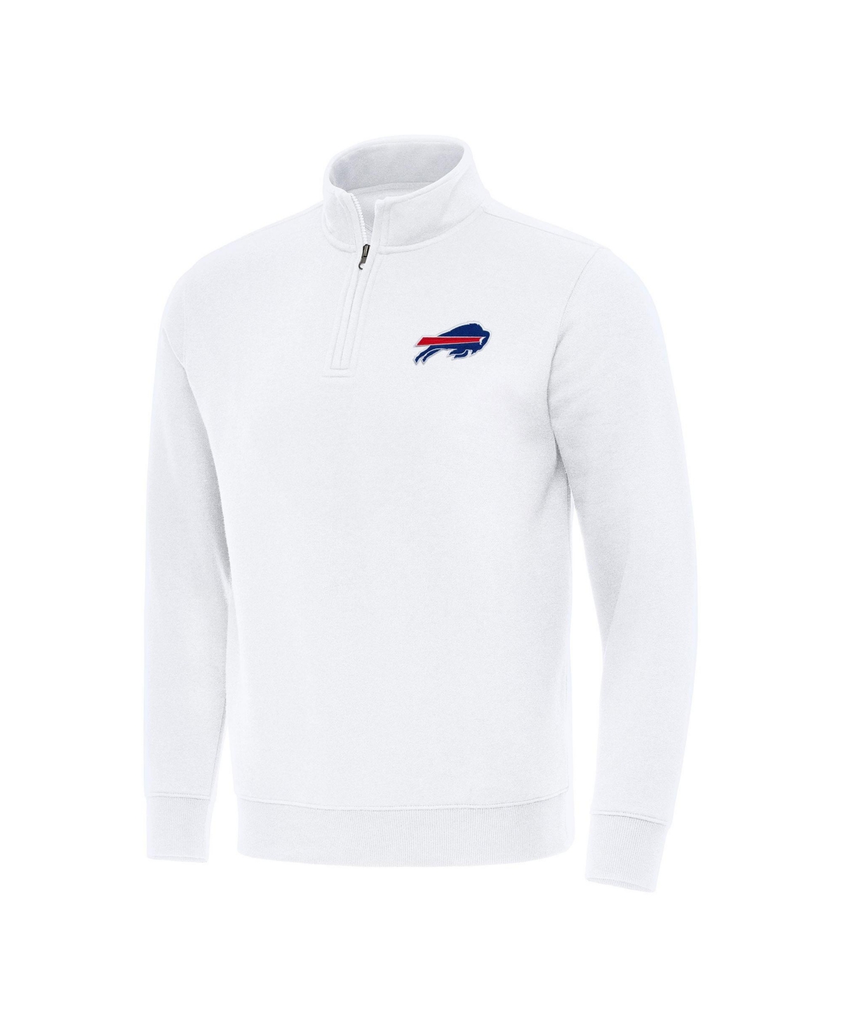 Antigua Men's White Buffalo Bills Victory Quarter-Zip Pullover Top - White