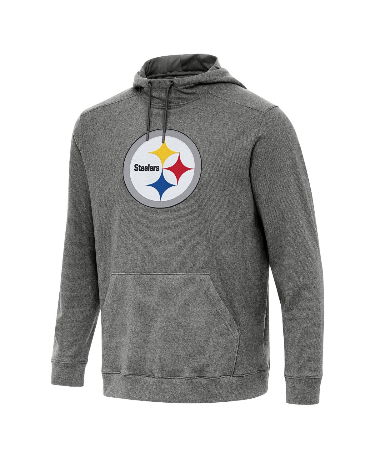 Antigua Men's Heather Black Pittsburgh Steelers Cloud Pullover Hoodie - Charcoal