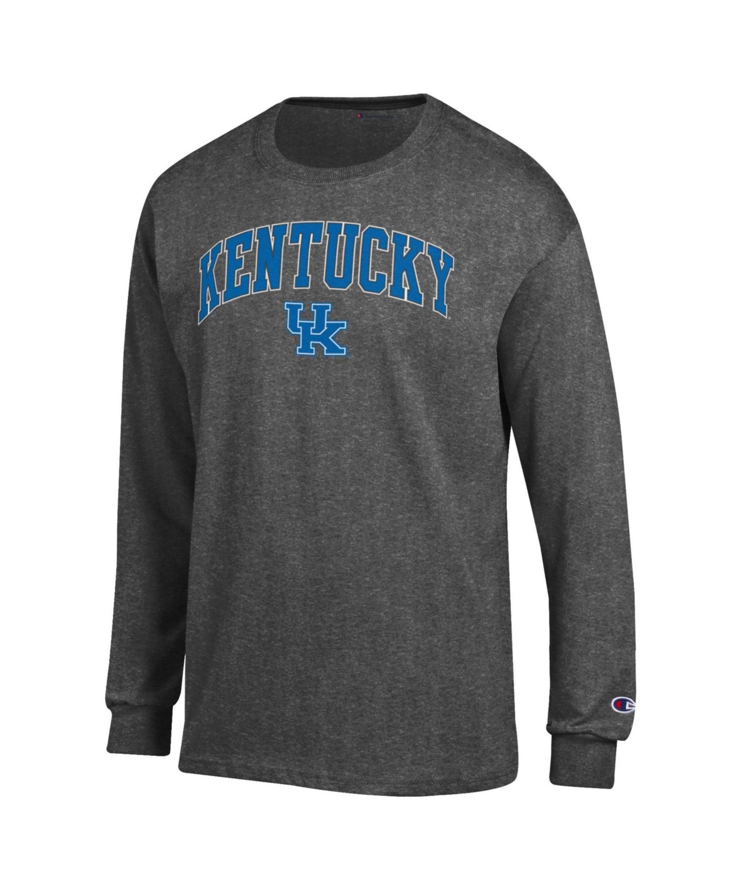 Мужская футболка Champion Heather Charcoal Kentucky Wildcats Arch Over Logo Long-Sleeve — фото 2