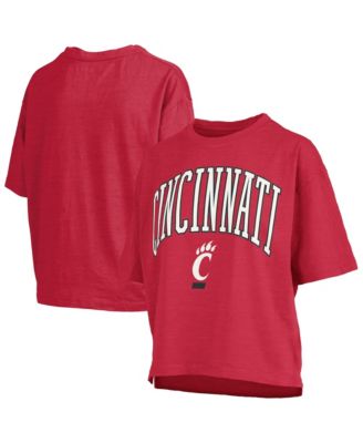 Women's Red Cincinnati Bearcats Oversized Nelson Arch Over Logo Slub T-Shirt