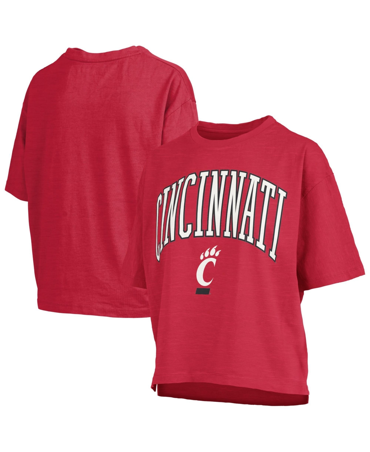 Pressbox Women's Red Cincinnati Bearcats Oversized Nelson Arch Over Logo Slub T-Shirt - Red