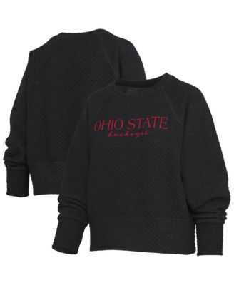 Women's Black Ohio State Buckeyes Champagne Nova Quilted Sweatshirt