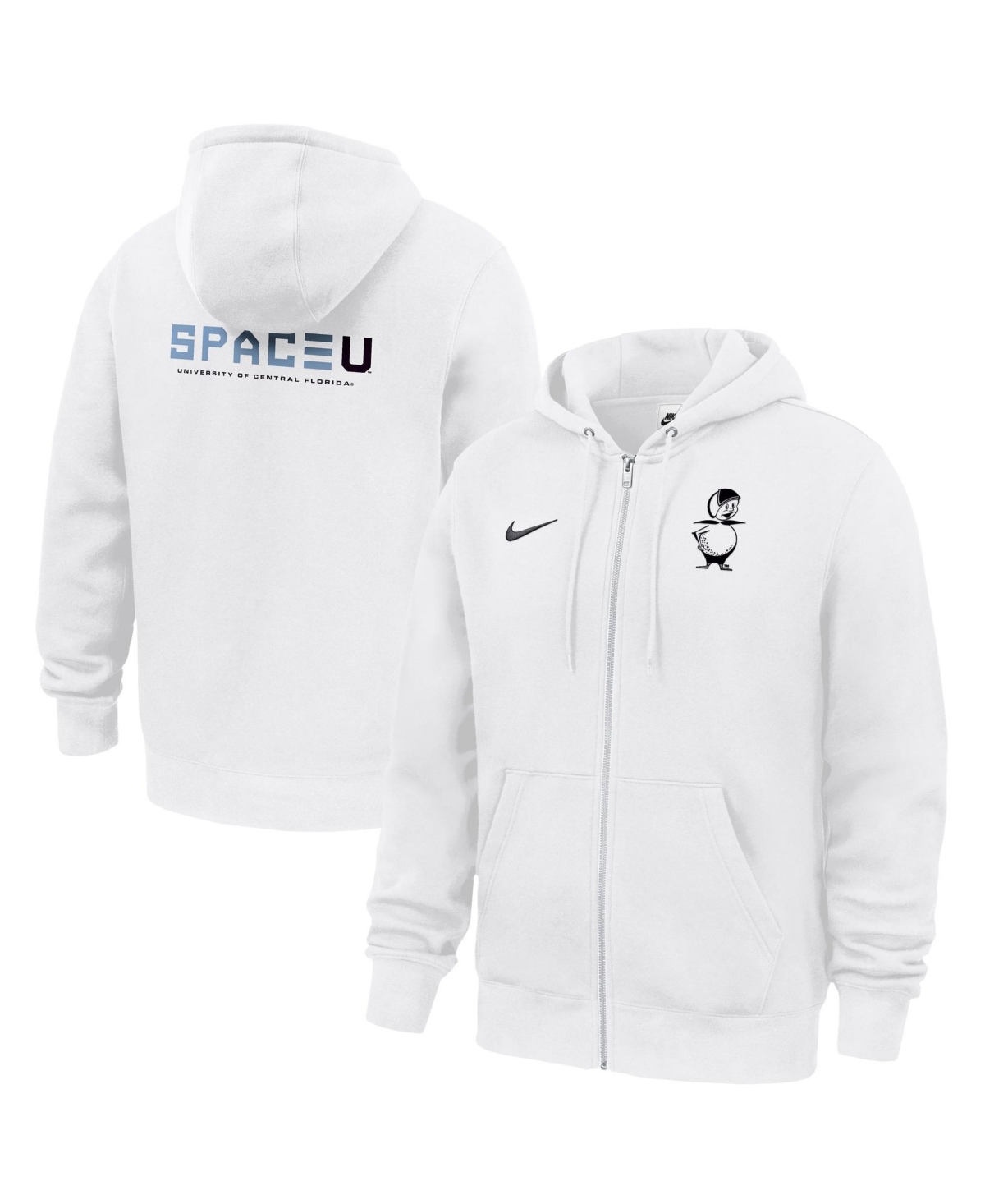 Nike Men's White Ucf Knights 2026 Space Game Club Fleece Full-Zip Hoodie - White