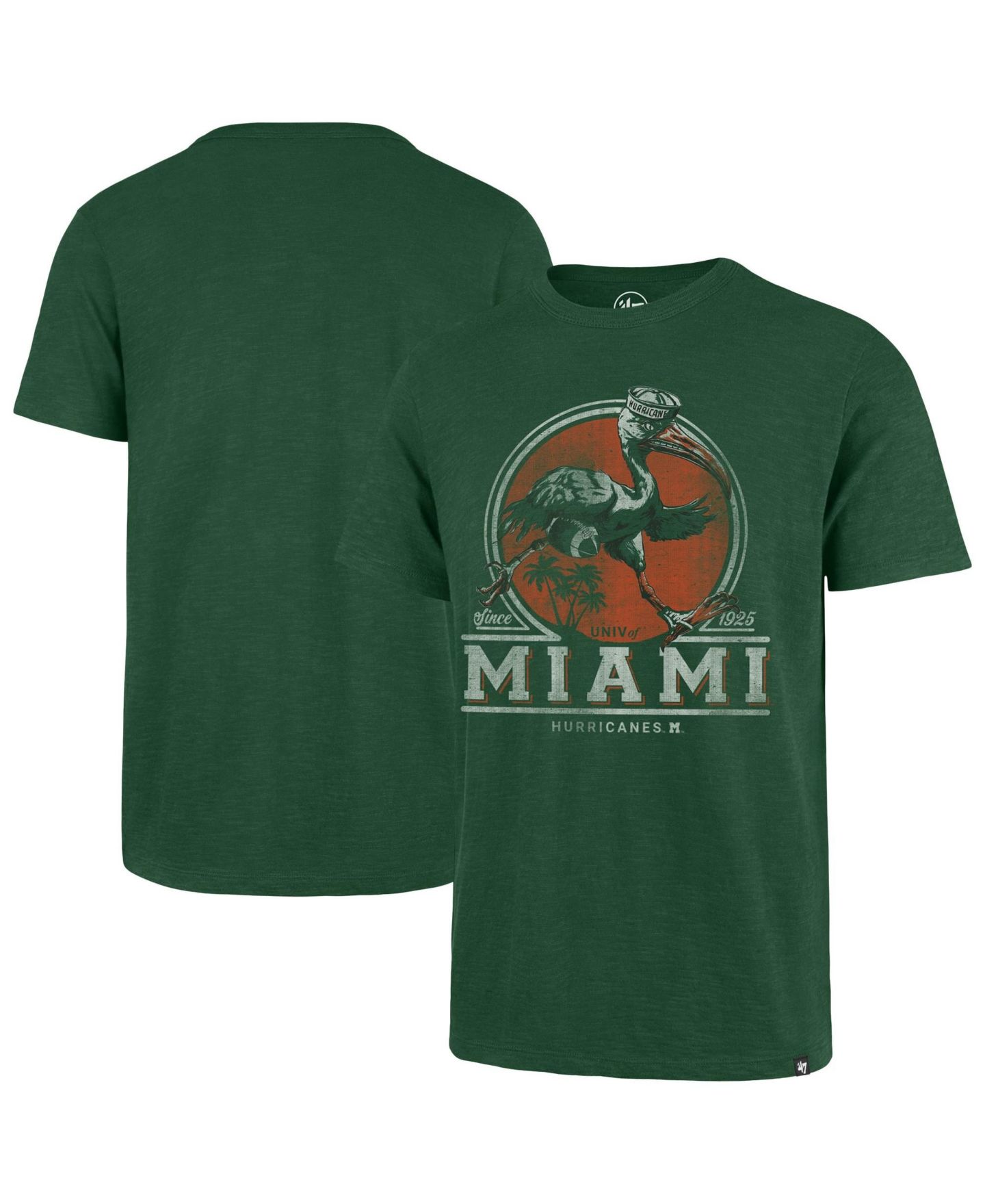Мужская футболка '47 Brand Green Miami Hurricanes Emblem Mark Scrum — фото 1