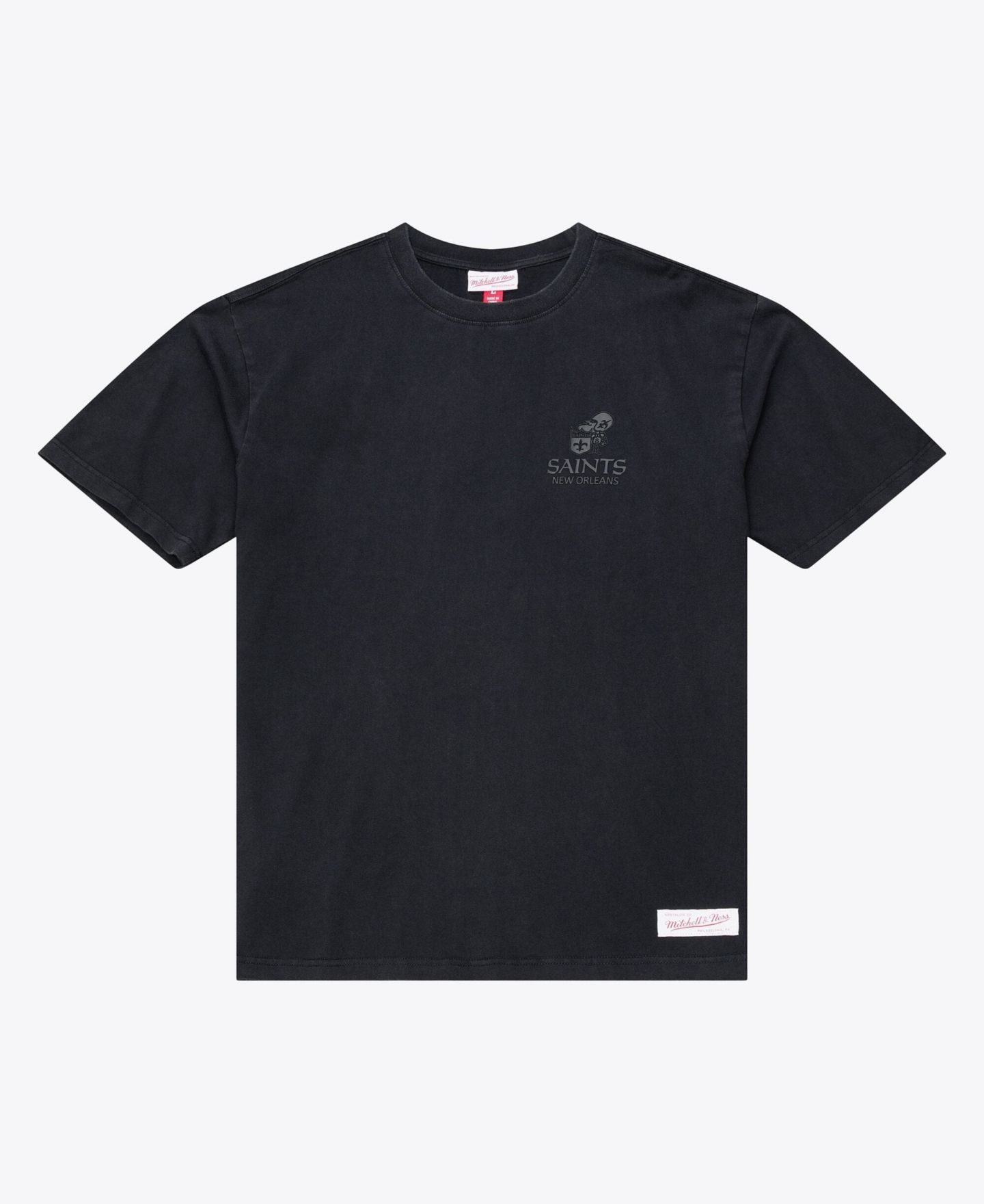 Мужская футболка Mitchell & Ness Black New Orleans Saints Core Essentials Micro Logo — фото 1