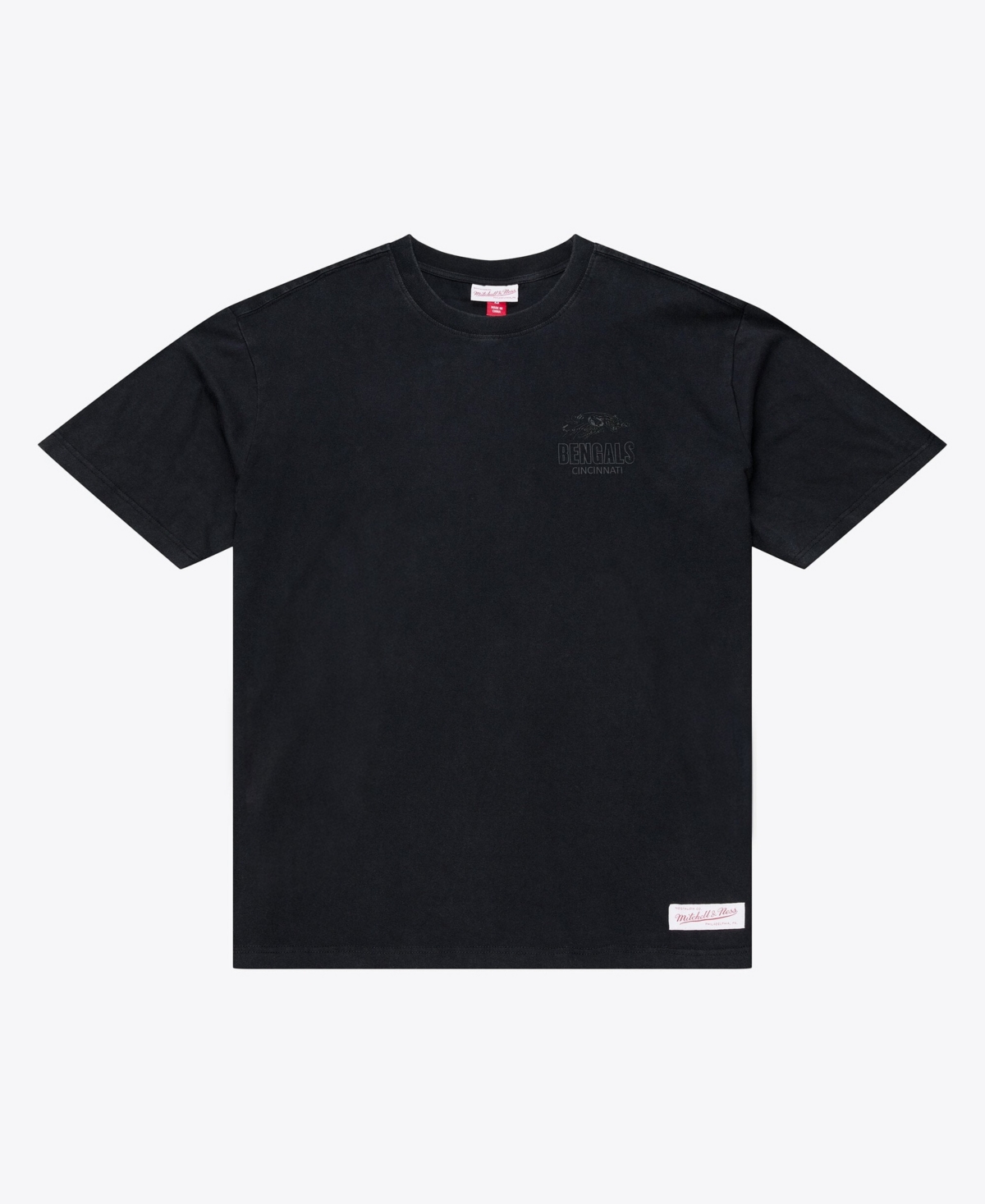 Mitchell & Ness Men's Black Cincinnati Bengals Core Essentials Micro Logo T-Shirt - Black