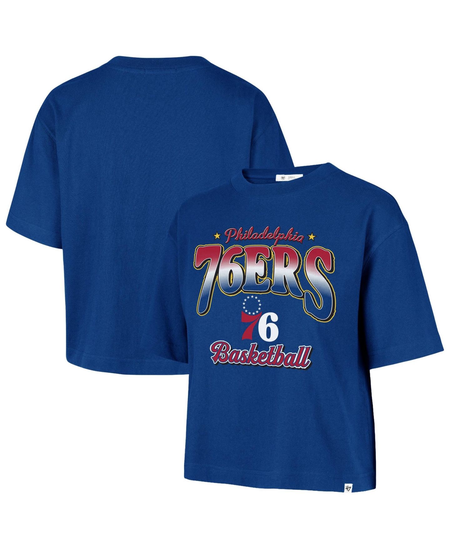 Женская футболка '47 Brand Royal Philadelphia 76ers Vibe Check Reed City — фото 1