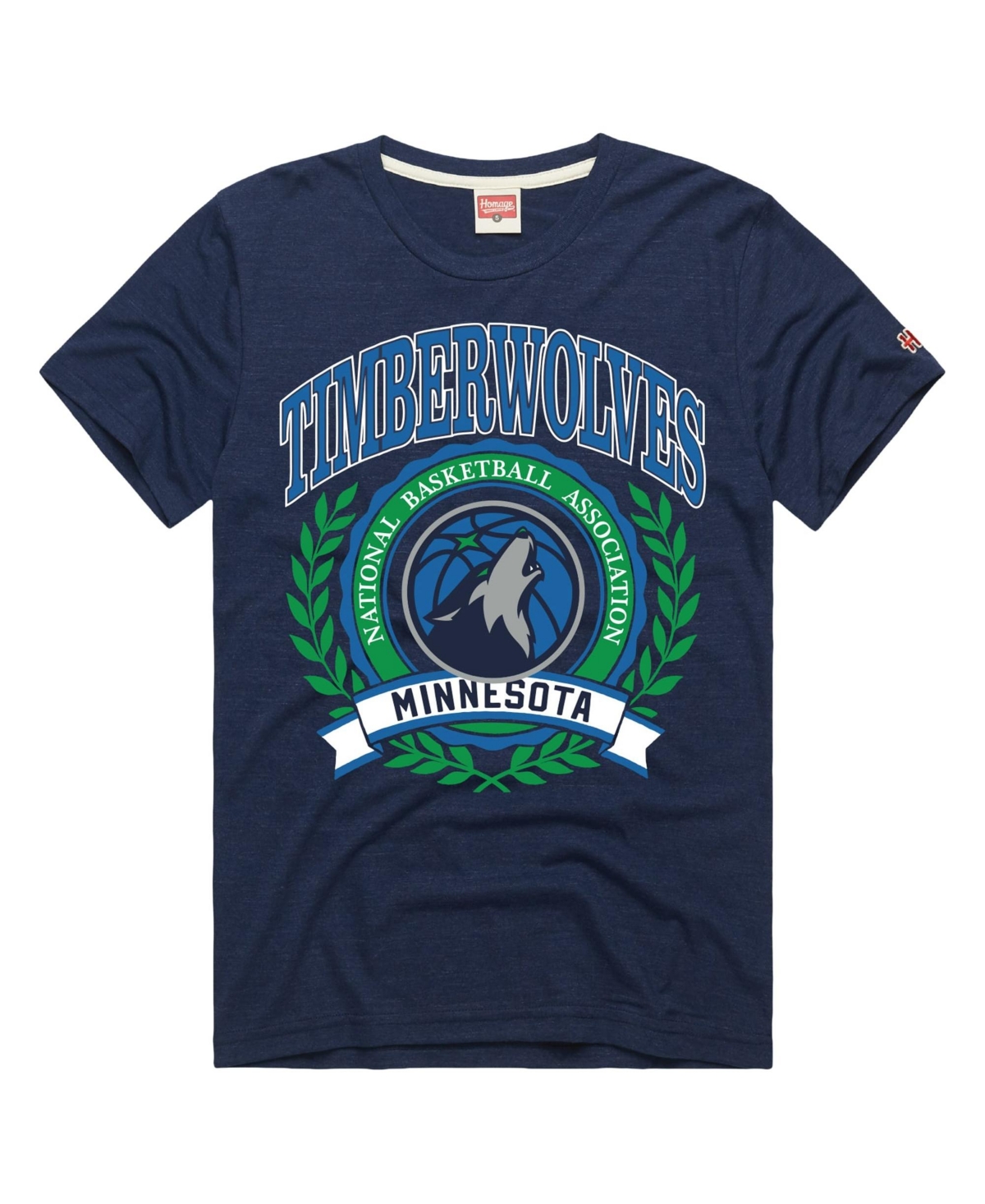 Homage Men's and Women's Navy Minnesota Timberwolves Crest Tri-Blend T-Shirt - Navy