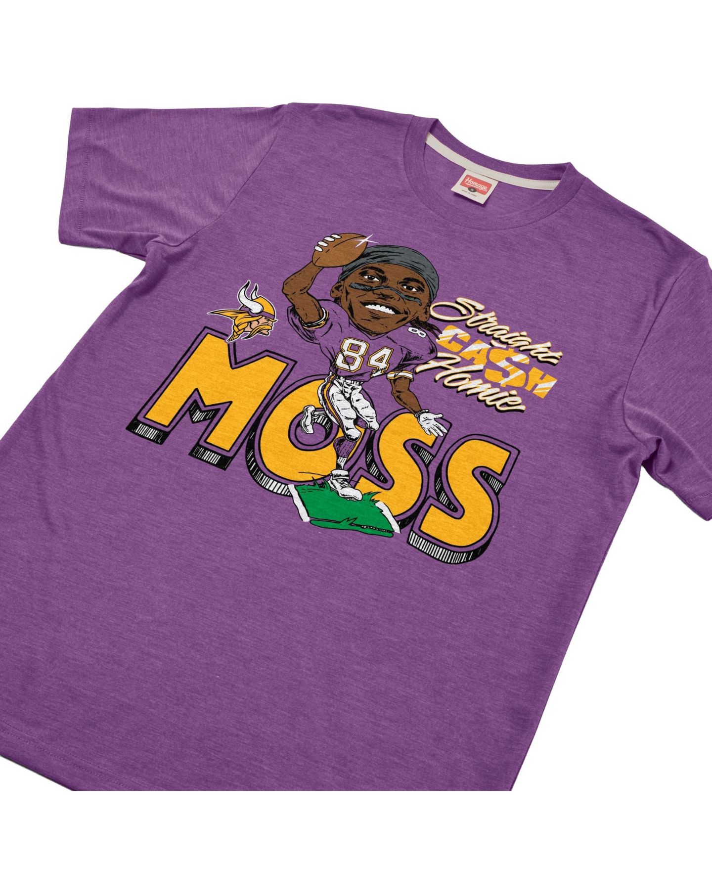 Футболка Homage Randy Moss Purple Minnesota Vikings Caricature Player Graphic Tri-Blend — фото 3