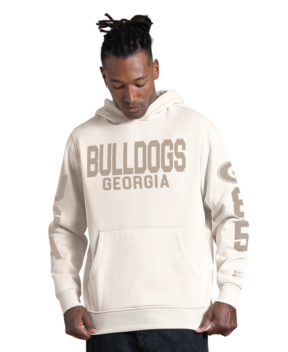 Starter Men's Cream Georgia Bulldogs Locker Room Hoodie - Cream