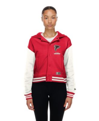 Women's Atlanta Falcons Red Throwback Full-Snap Hooded Jacket