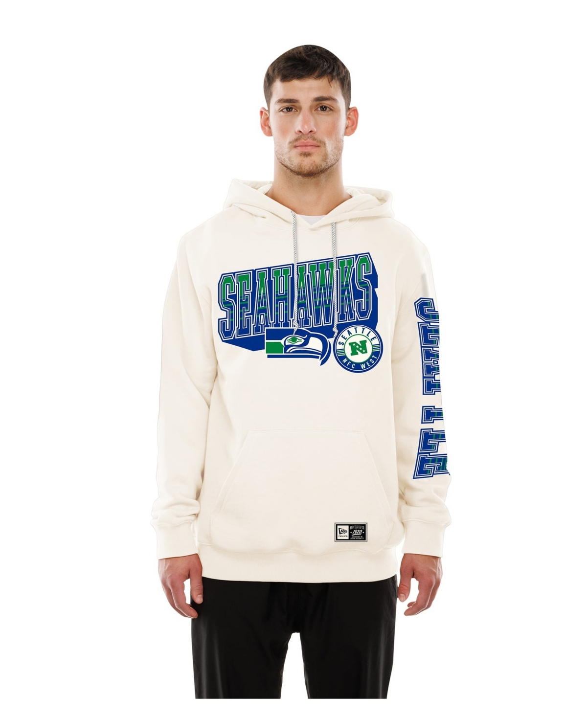 New Era Men's Cream Seattle Seahawks Dune Dust Hoodie - Cream