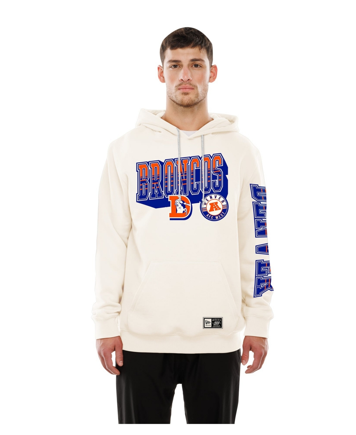New Era Men's Cream Denver Broncos Dune Dust Hoodie - Cream