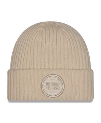 Men's Cream Detroit Pistons Color Pack Cuffed Knit Hat