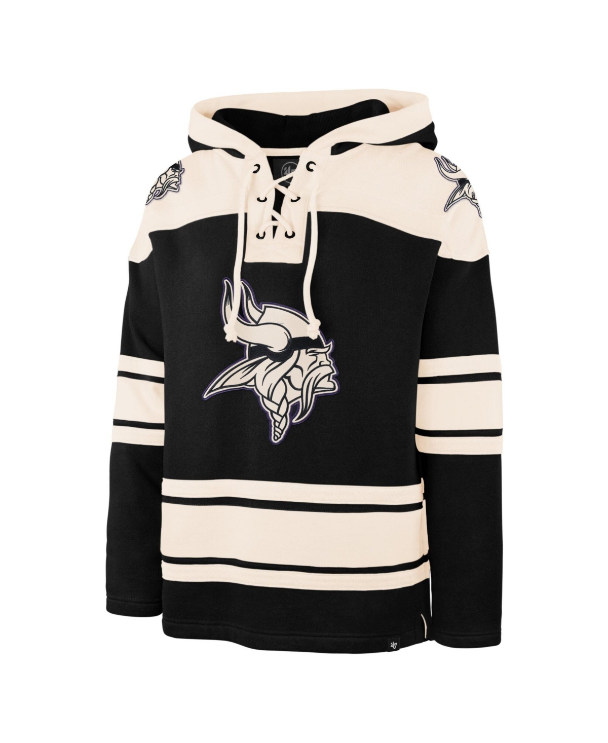 '47 Brand Men's Black Minnesota Vikings Superior Lacer Hoodie - Black