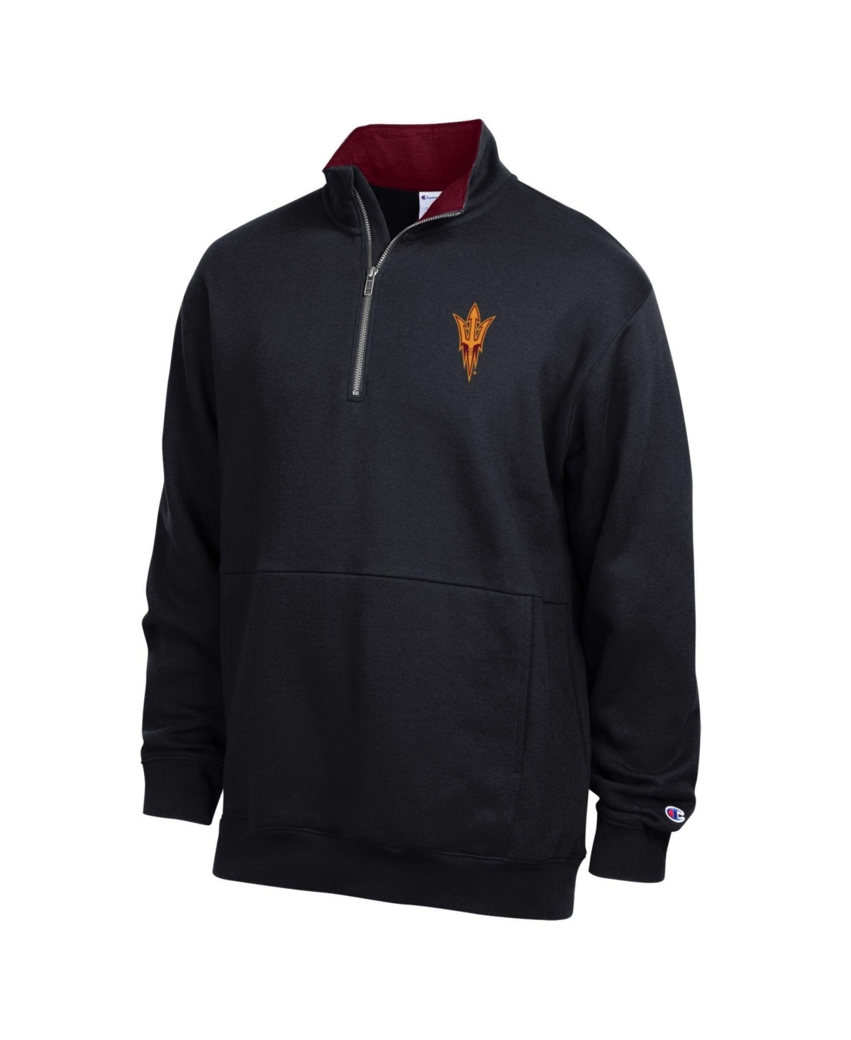 Champion Men's Black Arizona State Sun Devils Fleece Quarter-Zip Pullover - Black