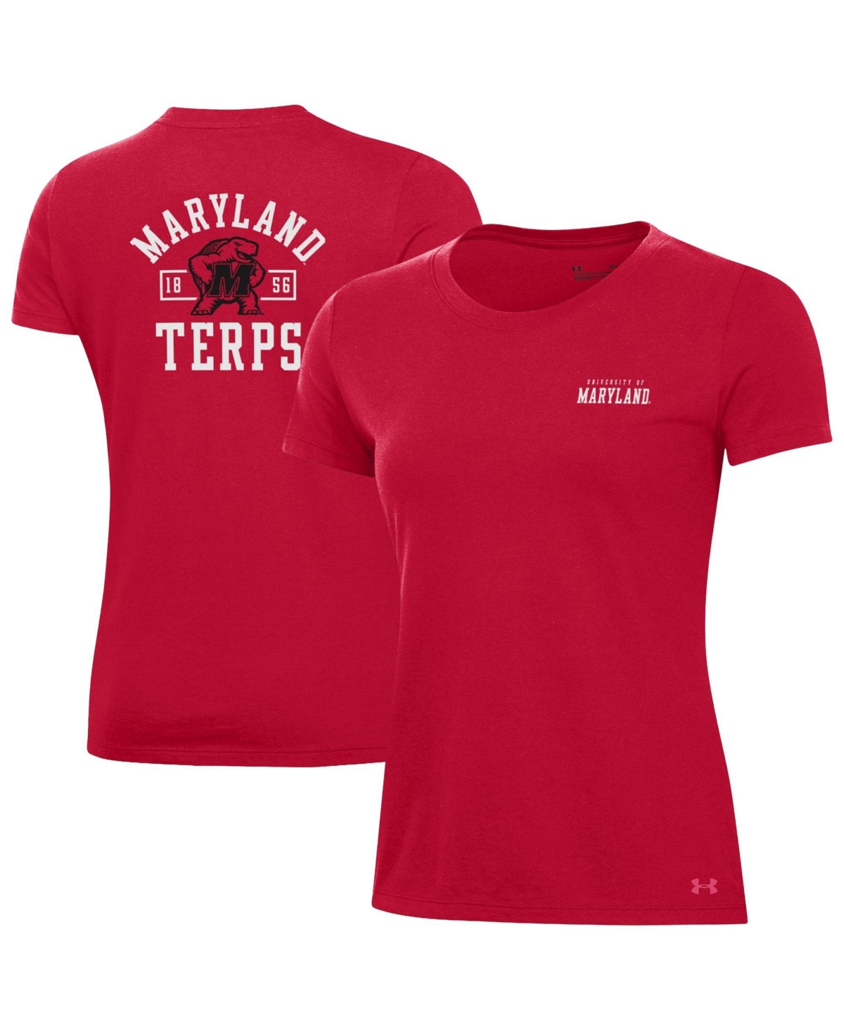 Under Armour Women's Red Maryland Terrapins Performance Cotton T-Shirt - Red