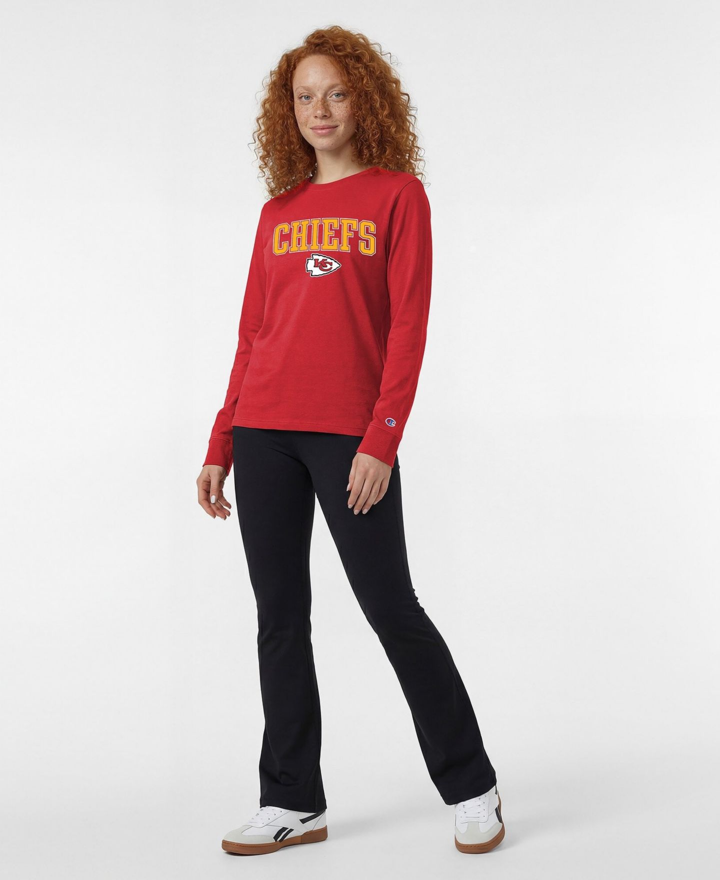 Женская футболка Champion Red Kansas City Chiefs Core Logo Long-Sleeve — фото 3