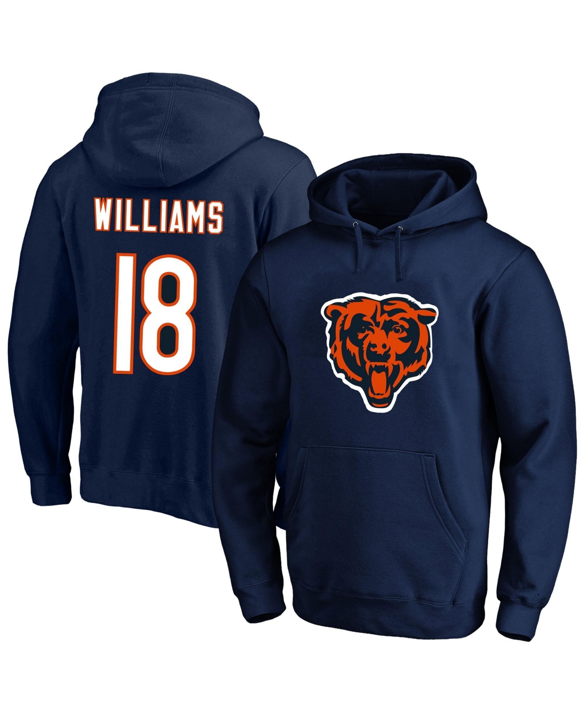 Fanatics Men's Caleb Williams Navy Chicago Bears Big Tall Name & Number Fleece Hoodie - Navy