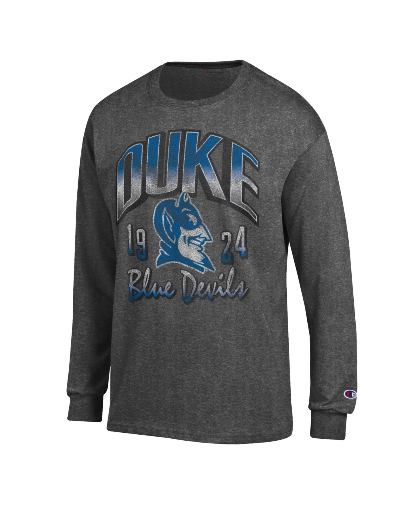 Мужская футболка Champion Heather Charcoal Duke Blue Devils Bold Long-Sleeve — фото 2