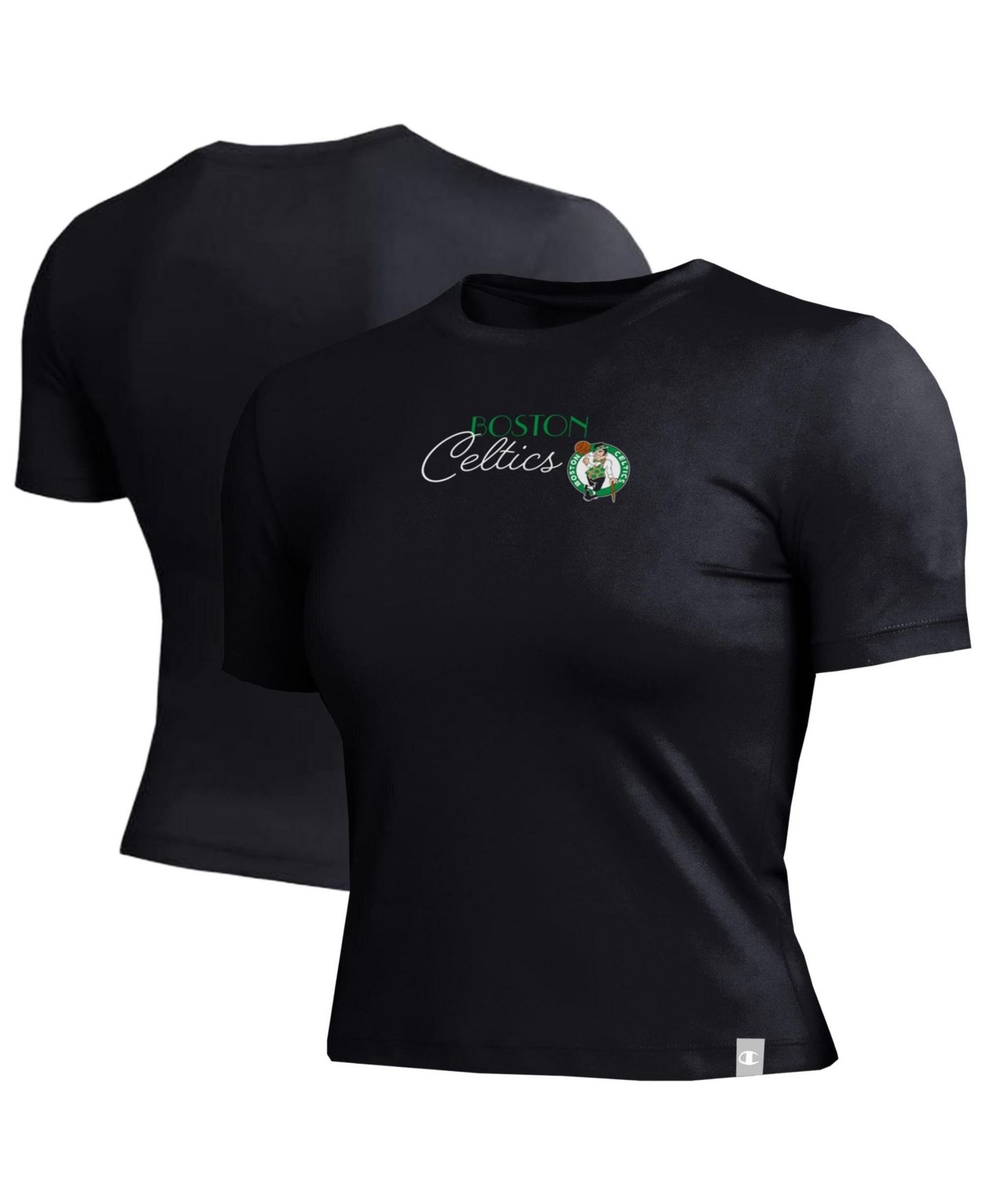 Женская футболка Champion Black Boston Celtics Soft Touch Fitted Cropped — фото 1